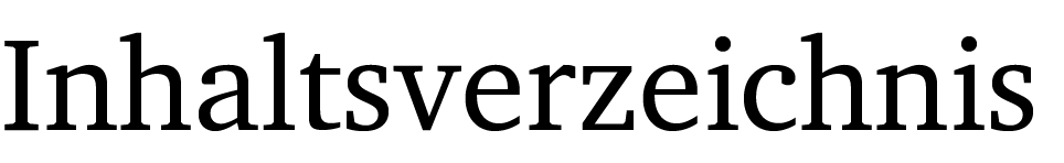 Inhaltsverzeichnis