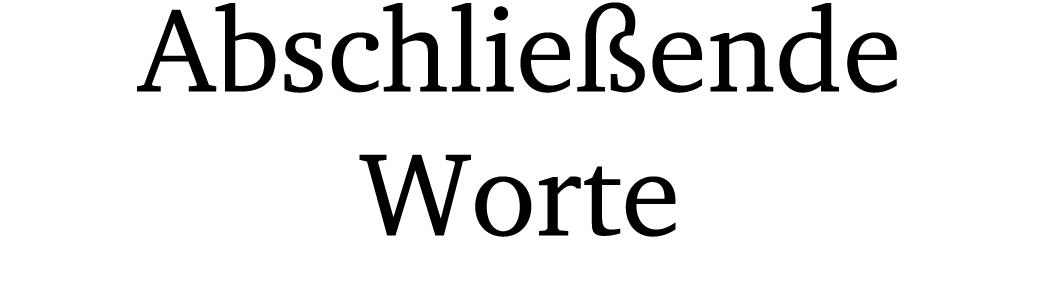 Abschlie ende Worte
