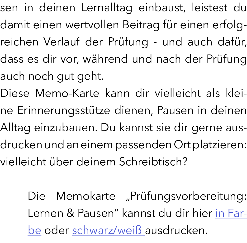sen in deinen Lernalltag einbaust, leistest du damit einen wertvollen Beitrag f r einen erfolgreichen Verlauf der Pr ...