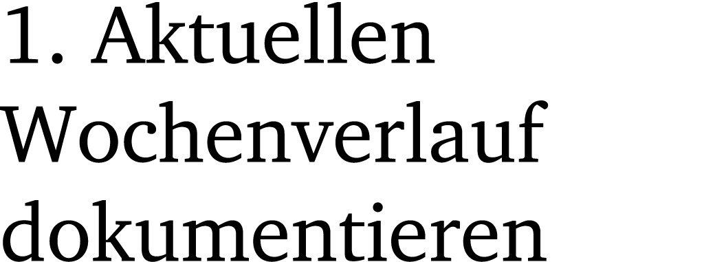 1. Aktuellen Wochenverlauf dokumentieren
