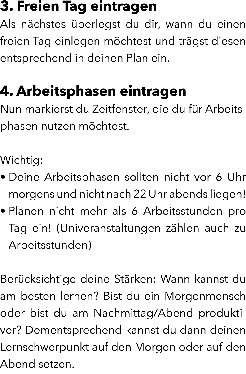 3. Freien Tag eintragen Als n chstes berlegst du dir, wann du einen freien Tag einlegen m chtest und tr gst diesen e...