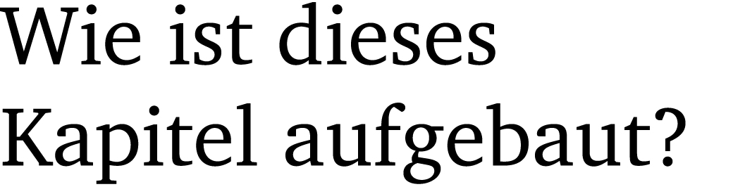 Wie ist dieses Kapitel aufgebaut?