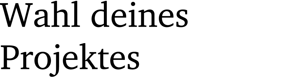 Wahl deines Projektes