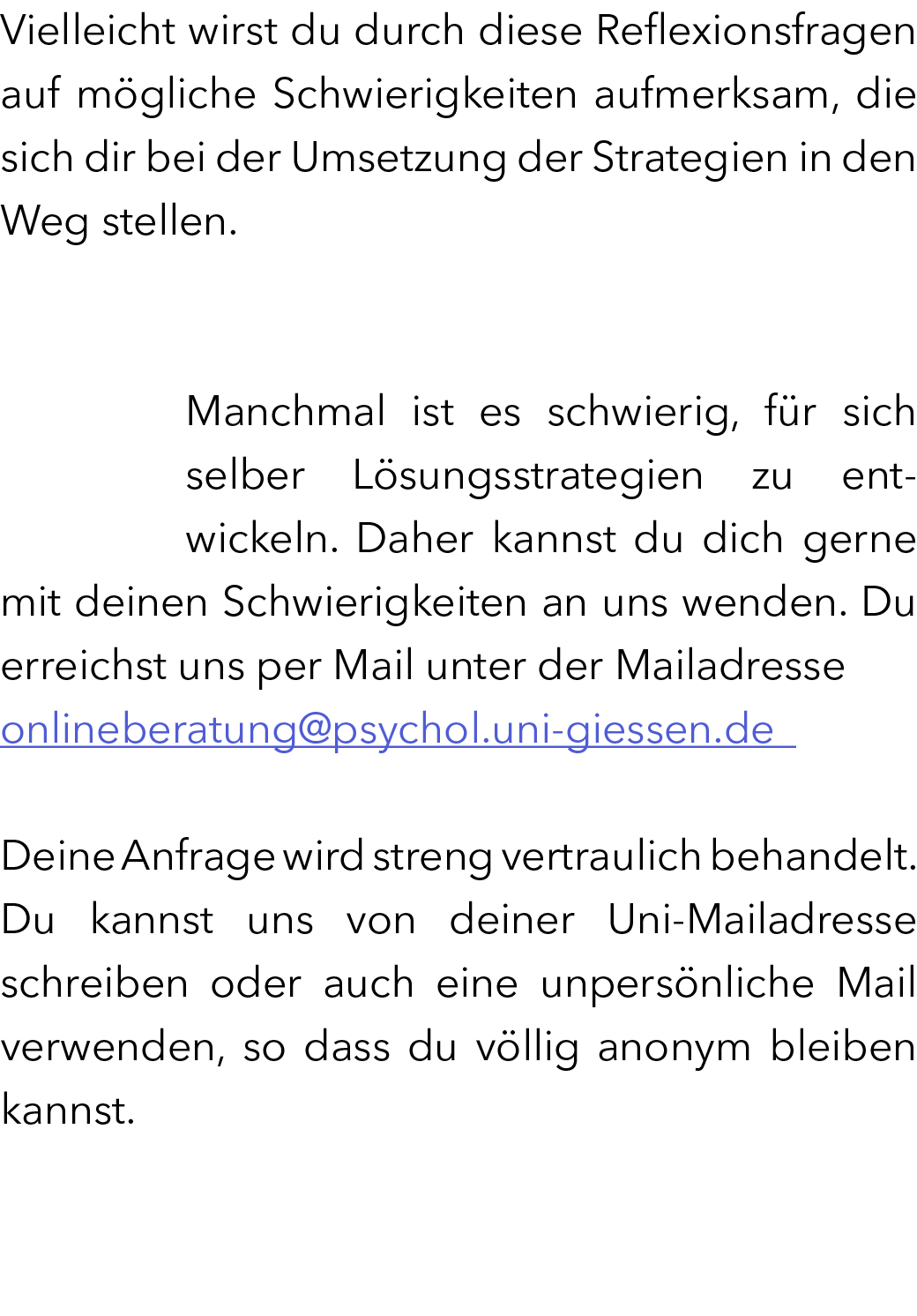 Vielleicht wirst du durch diese Reflexionsfragen auf m gliche Schwierigkeiten aufmerksam, die sich dir bei der Umsetz...