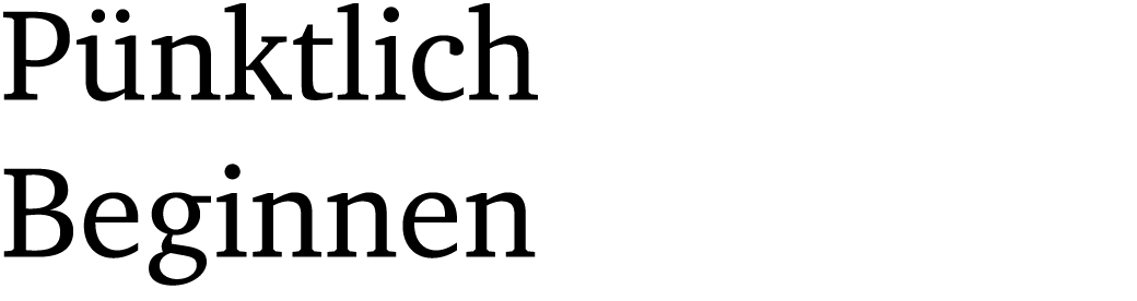 P nktlich Beginnen