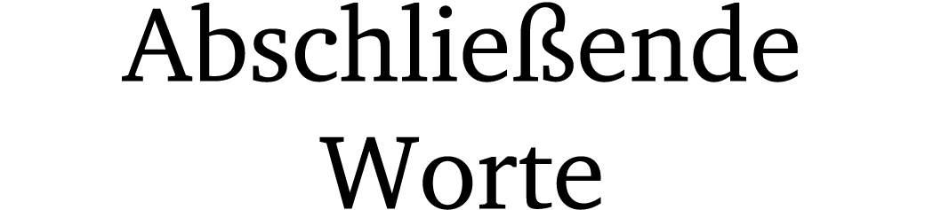 Abschlie ende Worte