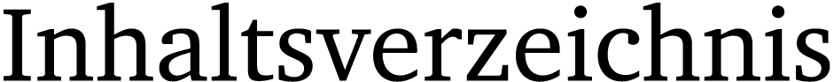 Inhaltsverzeichnis