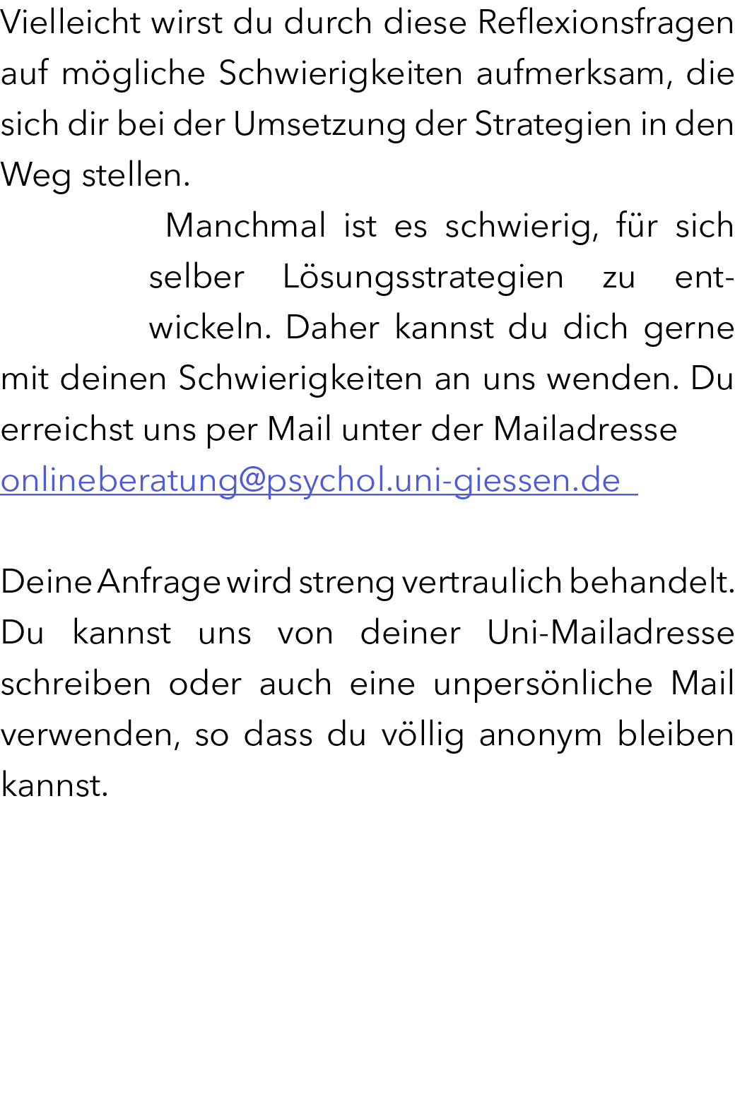 Vielleicht wirst du durch diese Reflexionsfragen auf m gliche Schwierigkeiten aufmerksam, die sich dir bei der Umsetz...