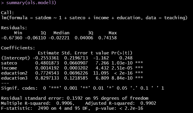 Modell lineare Regression mit Dummy-Variablen (R)