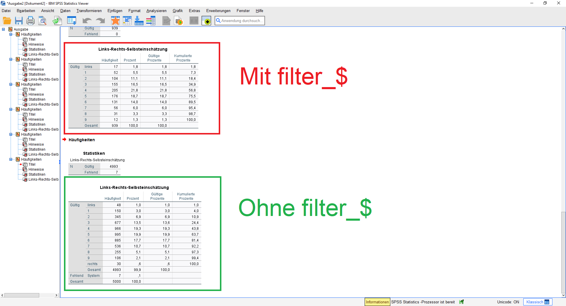 Ergebnis Filter