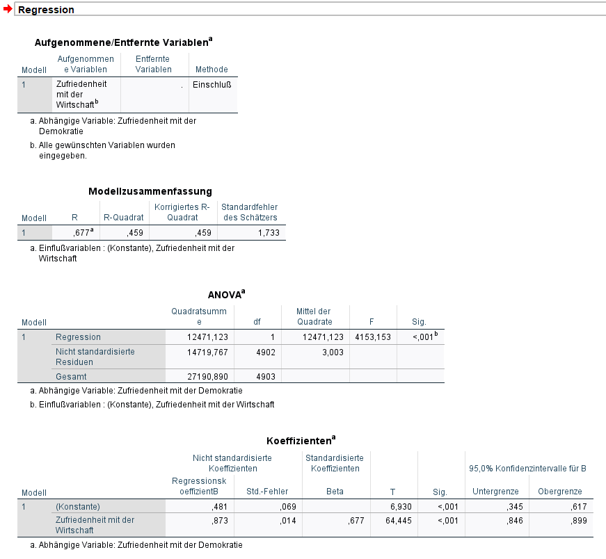 SPSS Ausgabe