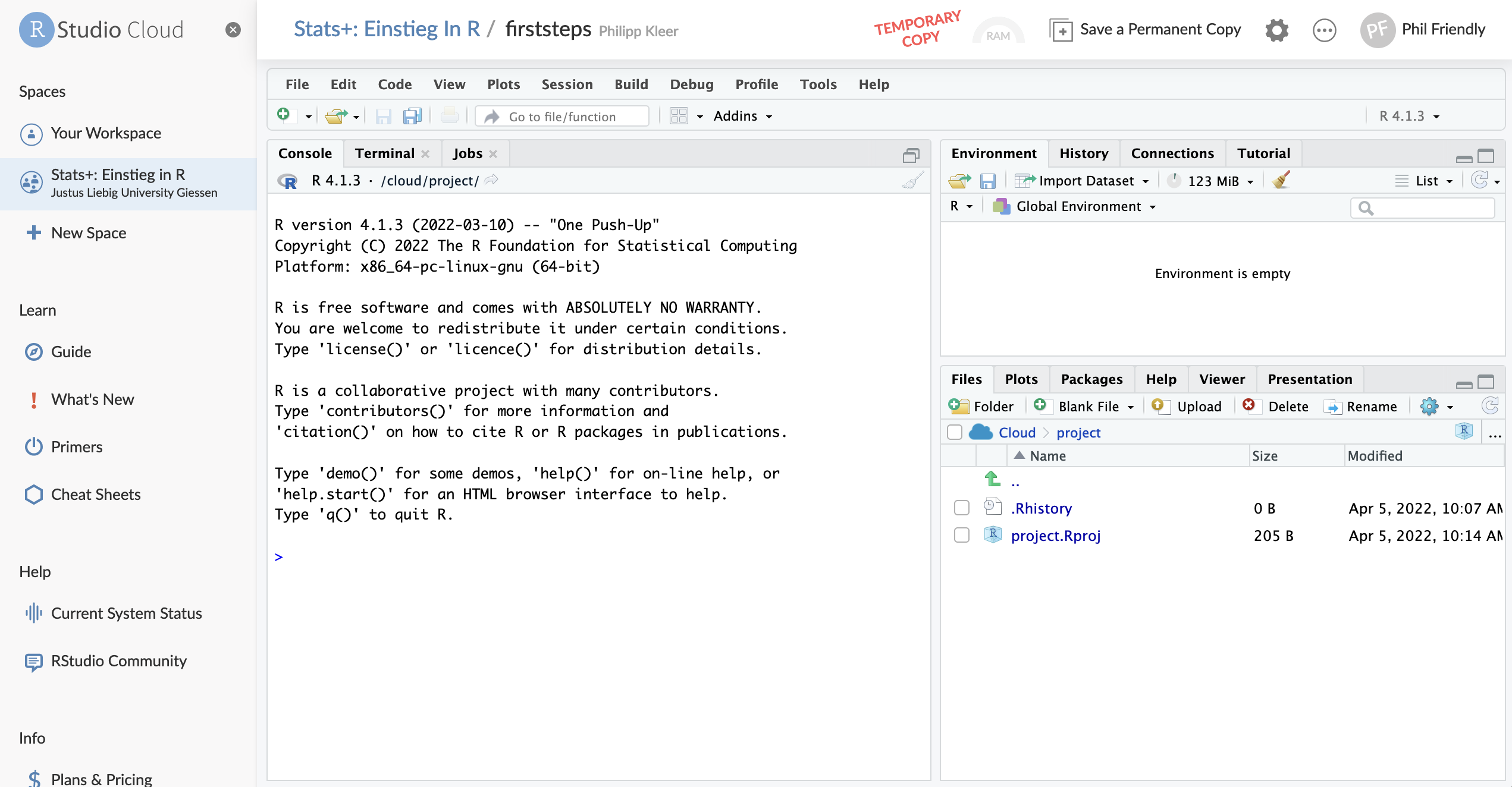 Start in RStudio