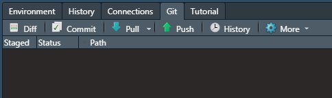 View of Git in RStudio
