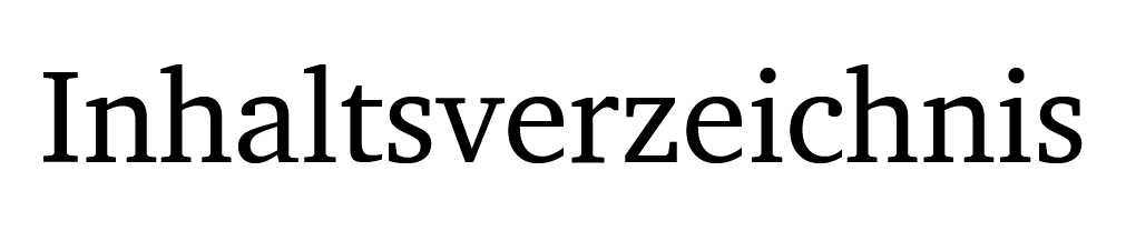 Inhaltsverzeichnis
