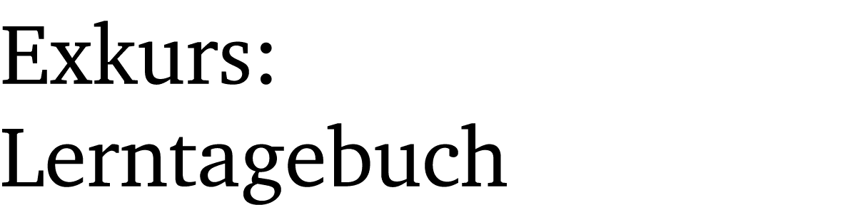 Exkurs: Lerntagebuch