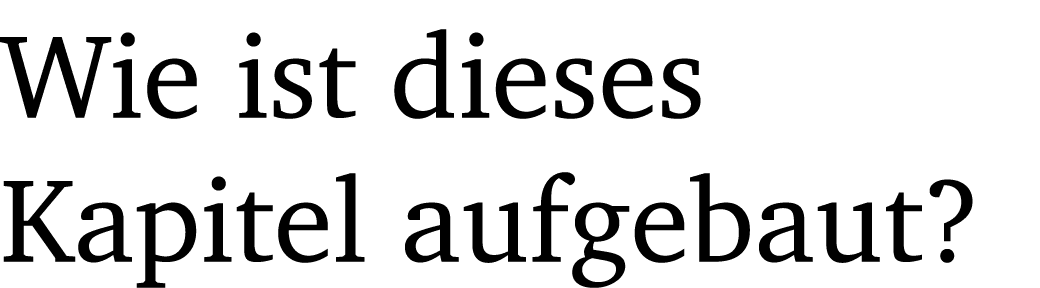 Wie ist dieses Kapitel aufgebaut?