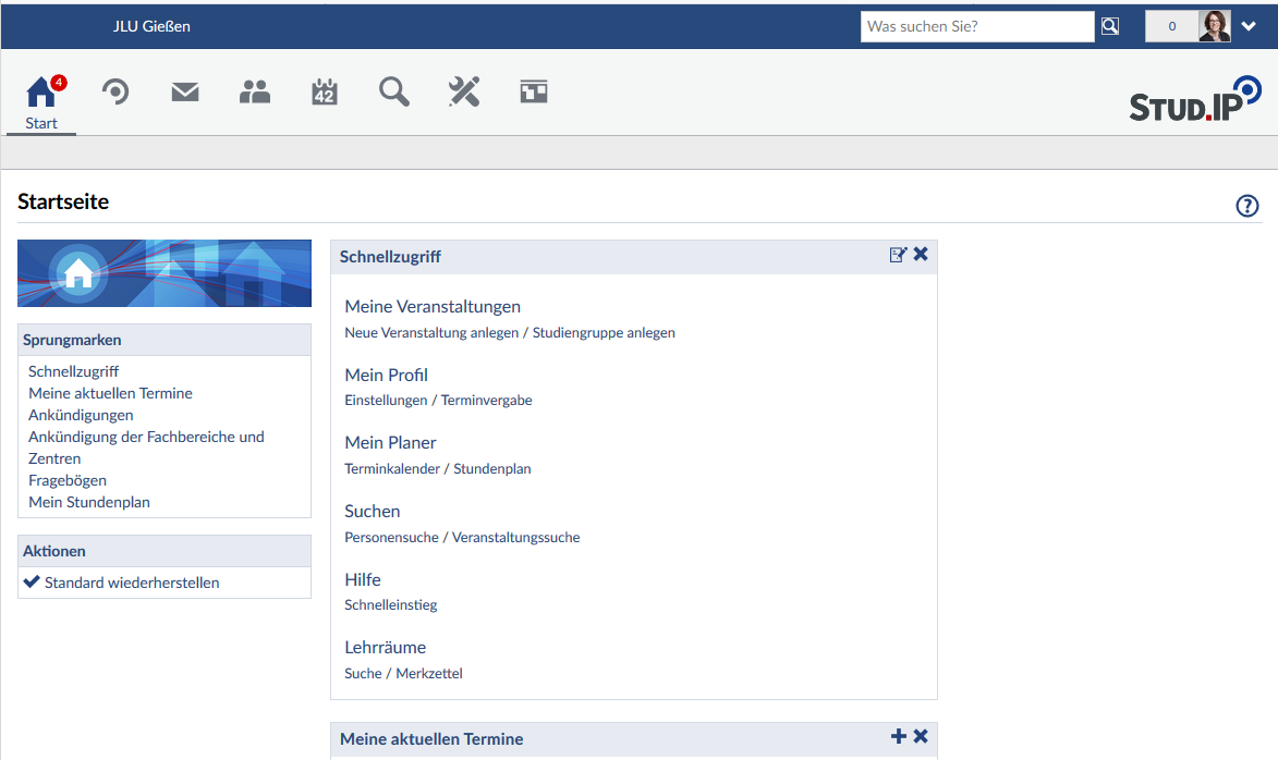 Meine persönliche Startseite