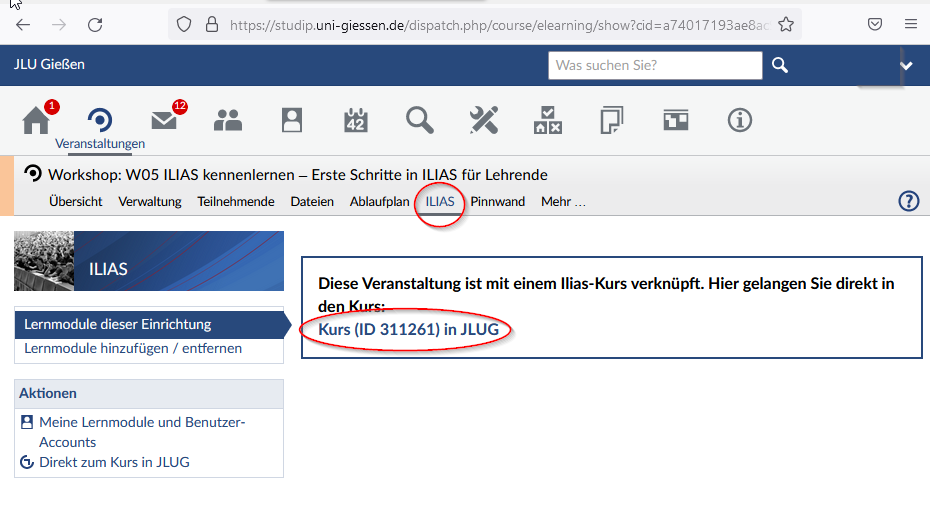 Stud.IP-ILIAS-Schnittstelle