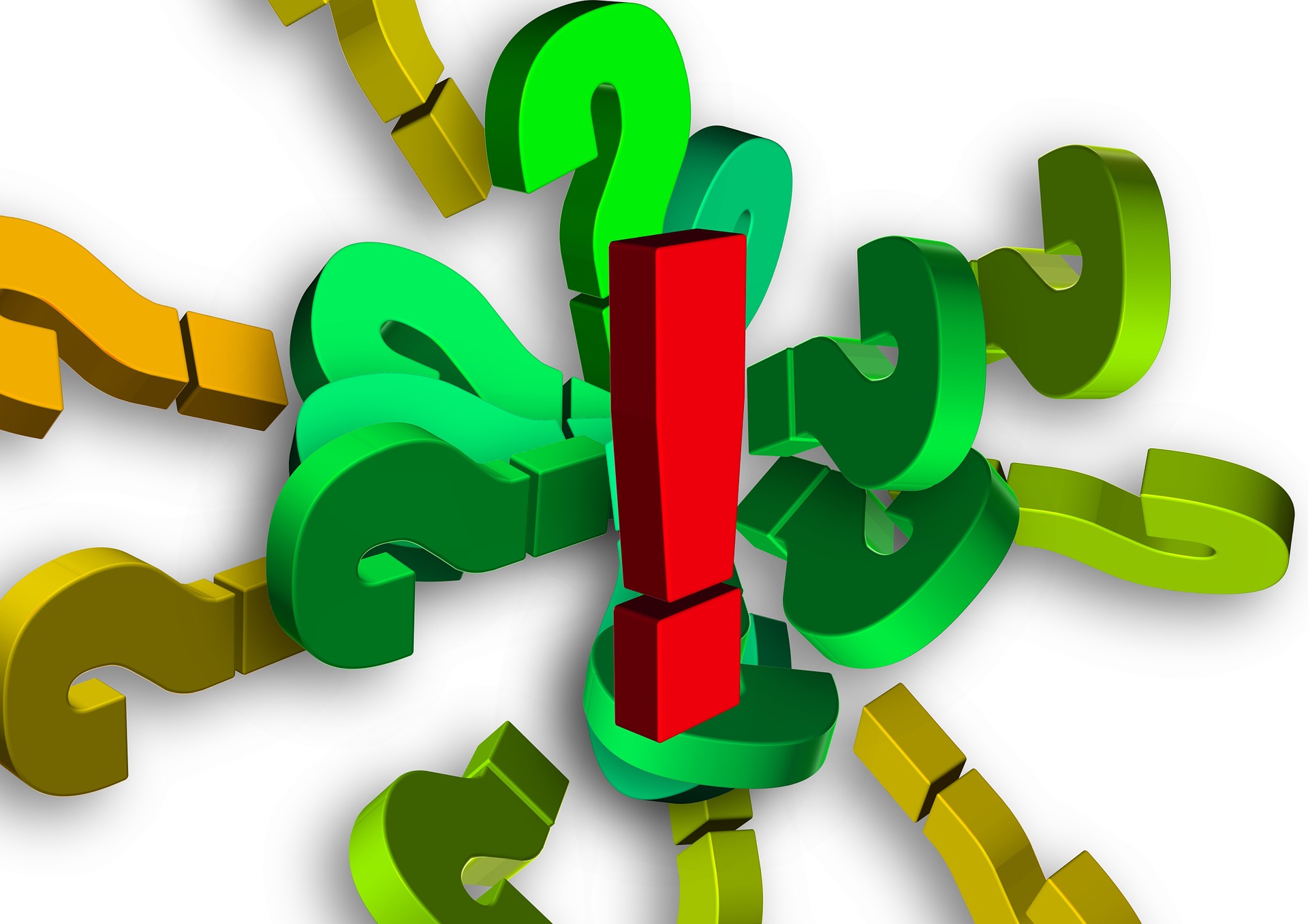 Haufen bunter Fragezeichen