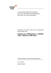 Preview 1 of Reader zur WBT-Serie Einführung in CRM-Systeme – Cursor-CRM.pdf