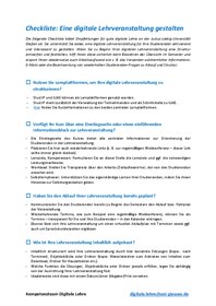 Vorschau 1 von Checkliste_Digitale Lehrveranstaltung gestalten_29.10.2020.pdf